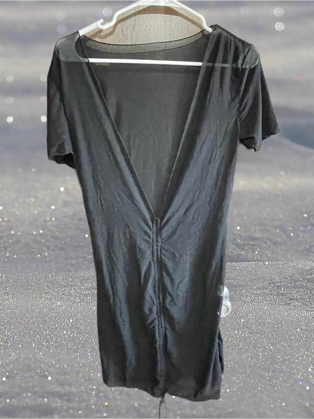 SUMMER SALE!! NWT- BLACK 3 piece bikini set. Cover up, top and bottom - Picture 2 of 6